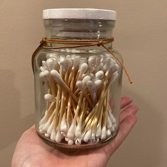 Rae Dunn Glass Cotton Swab Jar - Picture 2 of 4